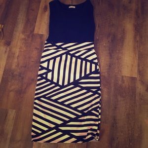 Stripped pencil skirt